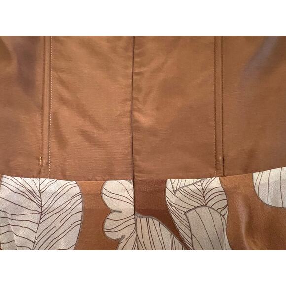 Spiegel Women's Strapless Brown White Floral Sequined 100% Silk Mini Dress 4 - Picture 8 of 14